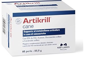 NBF Lanes | Artikrill Cane, 60 Perle Appetibili, Supporto Metabolismo Articolare in caso di Osteoartrite in Cani Adulti e Senior