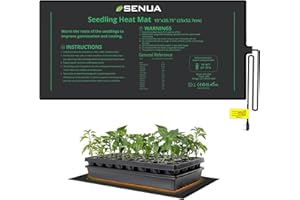 Senua Seedling Heat Mat 20W Heated Propagator Durable Waterproof Seedling Heating Pad for Winter Hydroponic Indoor Seedling Germination 10"x 20.75" (25 x 52.7 cm)