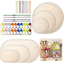 Fondi Cesto In Legno Per Uncinetto - Set 9 Pezzi 10/15/20cm, Ovale, Rotondo Ed Esagono - Foto 13