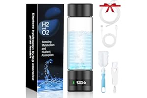 Feelhap Bouteille d'Eau Hydrogène,Générateur d'Eau Hydrogène Portable,450ML Générateur d'Eau Ioniseur Rechargeable avec Technologie SPE et PEM,Jusqu'à 6850PPM,Eau Riche en Hydrogène en 8 Minutes