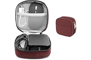 Ruyosn Organizer na kable, wodoszczelna, mała torba na kable, torba na mysz z kieszenią zewnętrzną, elektroniczny organizer, na akcesoria, akcesoria, organizer, kabel do podróży, czerwony