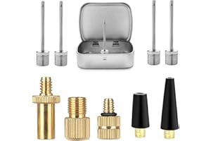 SZSHIMAO Fahrradventil Adapter, Alle AV DV SV Fahrrad Ventil Set, Inflating Needles Sports BallPumpen Nadeln Set für Alle Fahrradpumpe Luftpumpe Ballpumpe Basketball Fußball