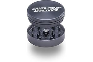 Santa Cruz Shredder Metal Herb Grinder Knurled Top for Stronger Grip 2-Piece 2.7" (Grey)