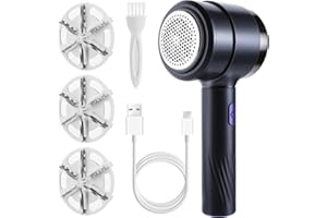 WOTHFAV Levapelucchi Elettrico, Togli Pelucchi Elettrico, Leva Pelucchi Elettronico con 3 Lame di Ricambio e Spazzola, Rimuovi Pelucchi per Abiti e Tessuti, USB Ricaricabile, Elimina Pelucchi