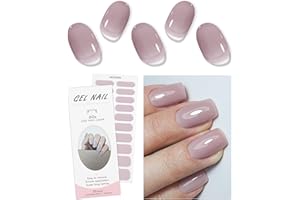 JMEOWIO Gel Semicurado de Pegatinas Color Sólido Gel Semi-Curado Nail Art Stickers Decoración