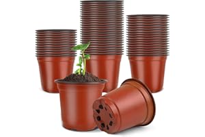 ‎PEYOU PEYOU Anzuchttöpfe,[100 Stück/10.05cm] 2025 Upgrade Umweltfreundlich Pflanztöpfe Pflanzentopf Anzucht Blumentopf Plastik Anzuchttöpfe Plastik Pflanztopf Wiederverwendbar Garten für Samen Blumentöpfe
