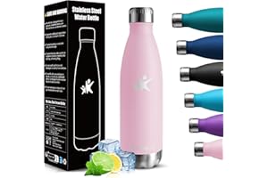 HONEYHOLLY Borraccia Termica, 500ml Borraccia Acciaio Inox, Borraccia Palestra senza Perdite & BPA, Borracce Termiche, Bottiglia Termica per Scuola, Ciclismo, Lavoro - Bevande Calde per 12 Ore & Fredde 24 Ore