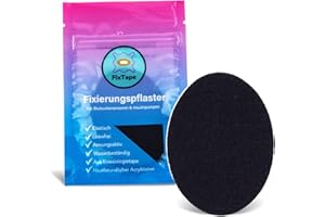 FixTape cinta transpirable para sensor Freestyle Libre 1 & 2 I Parche autoadhesivo cómodo para sensor de glucosa I Amigable con la piel e impermeable en diseños modernos I 7 piezas (Negro)