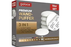 GALACE Dörrstopp självhäftande vita [10 stycken] – 40 mm dörrskydd för väggskydd – dörrgummin som dörrstopp för golv eller ha