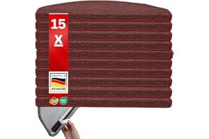 casa pura London Stair Mats Set of 15 11 Colours Neatly Linked Strong Fixing Sturdy Angle Rail / Colour Wine Red Semicircular