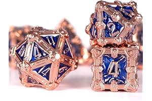 HKDZ Metal DND Dice 7pcs Role Playing d&d dice,Dice Set D20 D12 D10 D8 D6 D4,Metal dice for Pathfinder Warhammer MTG RPG Board Games