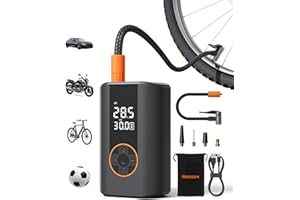 ‎EBOSSOM Kabelloser Elektrische Luftpumpe,Luftkompressor Mini 10,3 Bar Akku Luftpumpe,Tragbare Elektrische Kompressor,Fahrradpumpe mit alle ventile für Fahrrad,Motorrad,Auto,Bälle,LED-Licht, Auto-Abschalt