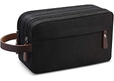 Men's Travel Toiletry Organizer Bag Water-resistant Shaving Dopp Kit Bathroom Bag (Black Water-resistant)