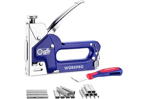 WORKPRO Graffettatrice Manuale 3 in 1 in Acciaio, Pistola Sparapunti per Lengo con 1500 Punti e Cacciagraffe, Ideale Sparachiodi per Legno, Tessuti, Riparazioni e Decorazioni