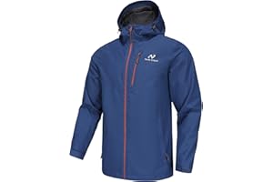 NORDIC OUTLAND Mens Lightweight Hooded Waterproof Rain Jacket Breathable Raincoat Shell for Outdoor Mountain Hiking