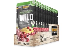 Torby Belcando [12x125g Jeleń z prosa i żurawiny] | Mokra karma dla psów | Pełna karma w pojedynczych porcjach