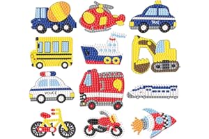 MLLTECH Diamond Painting Enfant Autocollants de Dessins Animés, DIY Peinture Diamant Autocollant Licorne Animaux Peinture Kit/Diamond Painting Complet pour Enfant 5D Peinture en Diamant, Broderie Diamant