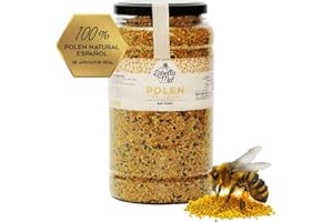 L'ABELLAMEL Polen de abeja natural de 1 kg, sin procesar, fuente de energía y vitalidad. Polen de abeja crudo con vitaminas y minerales esenciales, perfecto para desayunos, batidos o yogures saludables.
