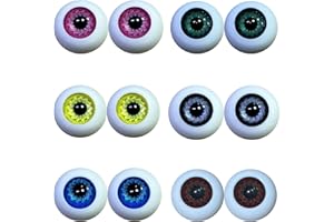 BAYMETY 6 Pairs Halloween Props Fake Eyeballs,3D Resin Simulation Doll Eyes Halloween Bloody Decorations,Halloween Party Decorations Supplies Horror Scary Props, Trick or Treat Party Toy Accessories 22mm