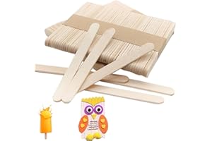 YYGMSS Lot de 200 Bâtonnets en Bois pour Crème Glacée, Spatules de Langue, pour Glace, Bâtonnets de Cire, Bricolage, Art et Artisanat (9,3 x 1 cm O)