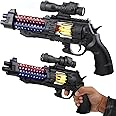 Zest 4 Toyz Musical Toy Gun for Kids with Cool Lighting Effects Moving Barrel Vibration Flash Elecetric Gun Revolving Blaster Pretend Play Indoor Outdoor Fun for Boys and Girls