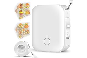 ‎GARMEE Mini Etikettendrucker Bluetooth mit Druckrolle,Beschriftungsgerät Selbstklebend,Etikettiergerät mit Vorlagen für Zuhause,Tragbar Label Printer für Organisation und Lagerung,Wireless Label Maker