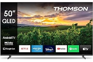 THOMSON 50 Pouces (126 cm) QLED Télé Smart Android TV (WLAN, HDR, Triple Tuner DVB-C/S2/T2) – 50QA2S13-2023