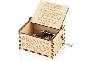 Ptesuply Music Box, You Are My Sunshine Music Box Mum Gifts, Vintage Wooden Hand Crank Music Box, Gifts for Her Birthday Mother's Day Christmas (To Mum)