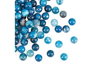 OLYCRAFT 100 pièces 8mm Perles de Sardonyx Naturelles Rayées Agate Perles Brins Rondes en Vrac Pierres Précieuses Perles Énergie Pierre Dyed pour Bricolage Bracelet Collier Fabrication de Bijoux