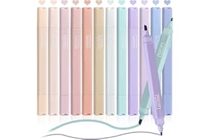 Ruisenda 12 Pack Aesthetic Cute Pastel Highlighters with Soft Chisel Tip Bible Highlighters Marker Pens No Bleed for Journaling Notes School Office Supplies