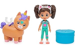 DREAMWORKS GABBY'S DOLLHOUSE Domek dla lalek Gabby, dziewczynka Gabby i zestaw figurek Kittycorn Kico z akcesoriami i zabawkami-niespodziankami dla dzieci w wieku od 3 lat