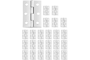 QWORK® 24 Pcs Butt Hinges 1.73"/44 mm Door Hinges Stainless Steel Ball Bearing Hinges Thickened Inner Door Hinges with Screws for Home Door, Window, Storage Box Repair