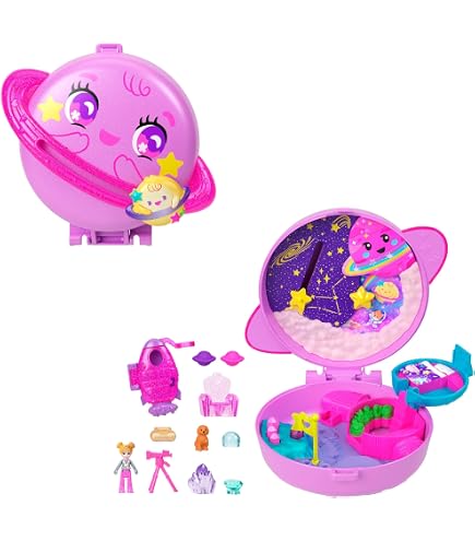 Polly Pocket Cofanetto Coccole Aici a 4 Zape, con 2 icro Babole, Cagnolini e Accessori