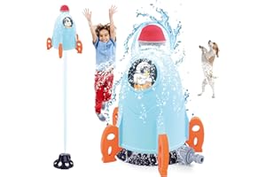 Dawdix Outdoor Sprinkler Toy | Water Rocket Outdoor Sprinkler Toy for Kids Age 3+, Summer Cooling Yard Games Funny Water Spray Toy (da-PSHJ)