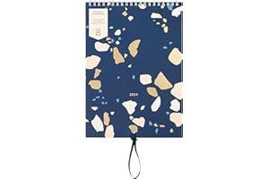 Busy B Kalendarz ścienny dla par, od stycznia do grudnia 2024 r., lastryko, wąski planer roczny dla dwojga, z kolumnami, kieszeniami miesięcznymi i naklejkami