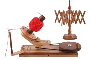 Galaxy Indiacraft Enrouleur à fil rapide en bois de 14,5 cm de diamètre - Fonctionne à la main - Support de fil, de laine et de corde - Accessoires pour tricot et crochet (palissandre)