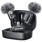 Hollyland LARK A1 Kablosuz Mini Mikrofon, iPhone 15/16 ve Android i&ccedil;in, 48 kHz/24 bit, 3 Seviyeli Akıllı G&uuml;r&uuml;lt&uuml; Engelleyici,