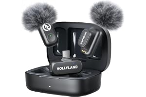 Hollyland LARK A1 DUO Type-C Version Wireless Microphone for iPhone 15/16 & Android, Pure Sound, 3-Level Intelligent Noise Cancellation, Magnetic Mini Microphone for Vlogging, YouTube, Podcast, TikTok