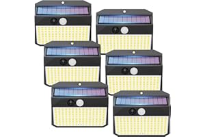 Topabol Faretti Solari a Led da Esterno, 150 LED Luce Solare LED Esterno con Sensore di Movimento, 3 Modes, Faretto Led da Esterno Solare IP65 Lampade Luci Solari (Bianco Caldo, 6 Pezzi)