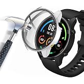 Case with Tempered Glass Screen Protector Compatible with Xiaomi Mi Watch 9H Hardness 360  All-Round Protective Case Ultra Thin Protective PC Case Cover for Xiaomi Mi Watch with Scale