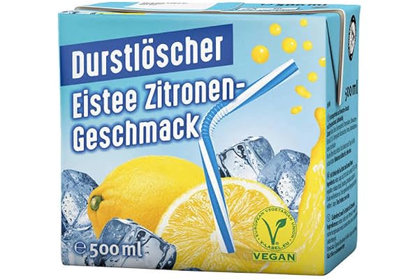 Törstsläckare iste citron 24 x 500 ml: Läskedryck med teextrakt och citronsmak, pantfri drickpåse, vegan, utan kolsyra, fruktig, perfekt för resor och hem