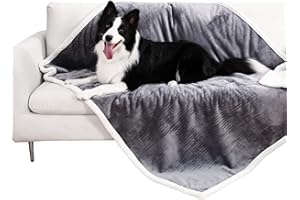 PUHOHUN Couverture Chien, Couverture Chien Impermeable, Couverture Chien Canapé Polaire Lavable pour Chien Chat Lit Canapé 150x127 cm (Gris Koala)