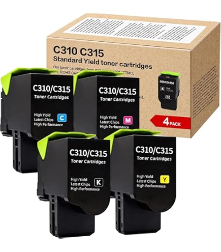 FOXINK Remanufactured For Xerox C310 C315 Toner Cartridge 8000 & 5500 Pages High Yield Compatible With Xerox C310 C310DNI C310DNIM C315 C315DNI Printer 006R04364 006R04365 006R04366 006R04367 Toner