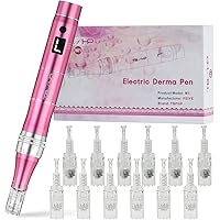 TBPHP M1 professionelles elektrisch derma pen mit LCD Bildschirm und 7 stufen(Inkl.12 köpfe Patronen)-Rosa