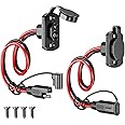 Depvko 2Pcs SAE Quick Connector Harness, 1FT 12AWG SAE Adapter Male Plug to Female Socket Cable, Waterproof SAE Extension Cord for Solar Panel Generator Battery Charger