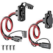 Waterproof SAE Power Socket Sidewall Port 2 Pin SAE Quick Plug To Solar Panel Flush Mount Connector For Solar Generator Battery Charger - SAE Power Socket Sidewall Port, Connector