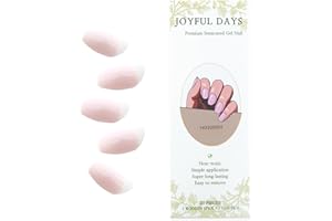 JOYFULDAYS JOYFUL DAYS Tiras de Uñas de Gel Semi-Curado, Autoadhesivas Pegatina de Esmalte de Uñas de Gel, Nail Wrap Incluye Lima y Palo (Baby Pink)