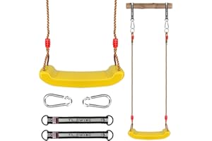Swing Seat Set, Luckits Kids Swing Seat Plastic Swings with Adjustable Rope Durable Playground Swing Set Easy Install Heavy Duty Swing Seat for Children Boys Girls Indoor/Outdoor/Playground/Home/Tree
