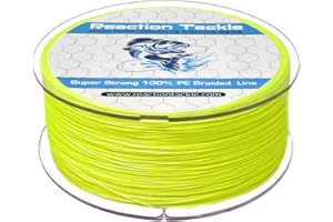 Reaction Tackle Braided Fishing Line - Pro Grade Power Performance for Saltwater or Freshwater - Colored Diamond Braid for Extra Visibility