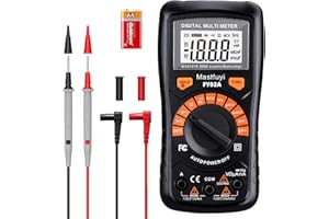 MASTFUYI Multimetro Digitale, Multi-Tester NCV, Auto-Range, Protezione da Sovraccarico/Caso, LCD Retroilluminato, Mantenimento dei Dati, Test per Tensione, Corrente, Resistenza, Continuità, Diodo, Frequenza